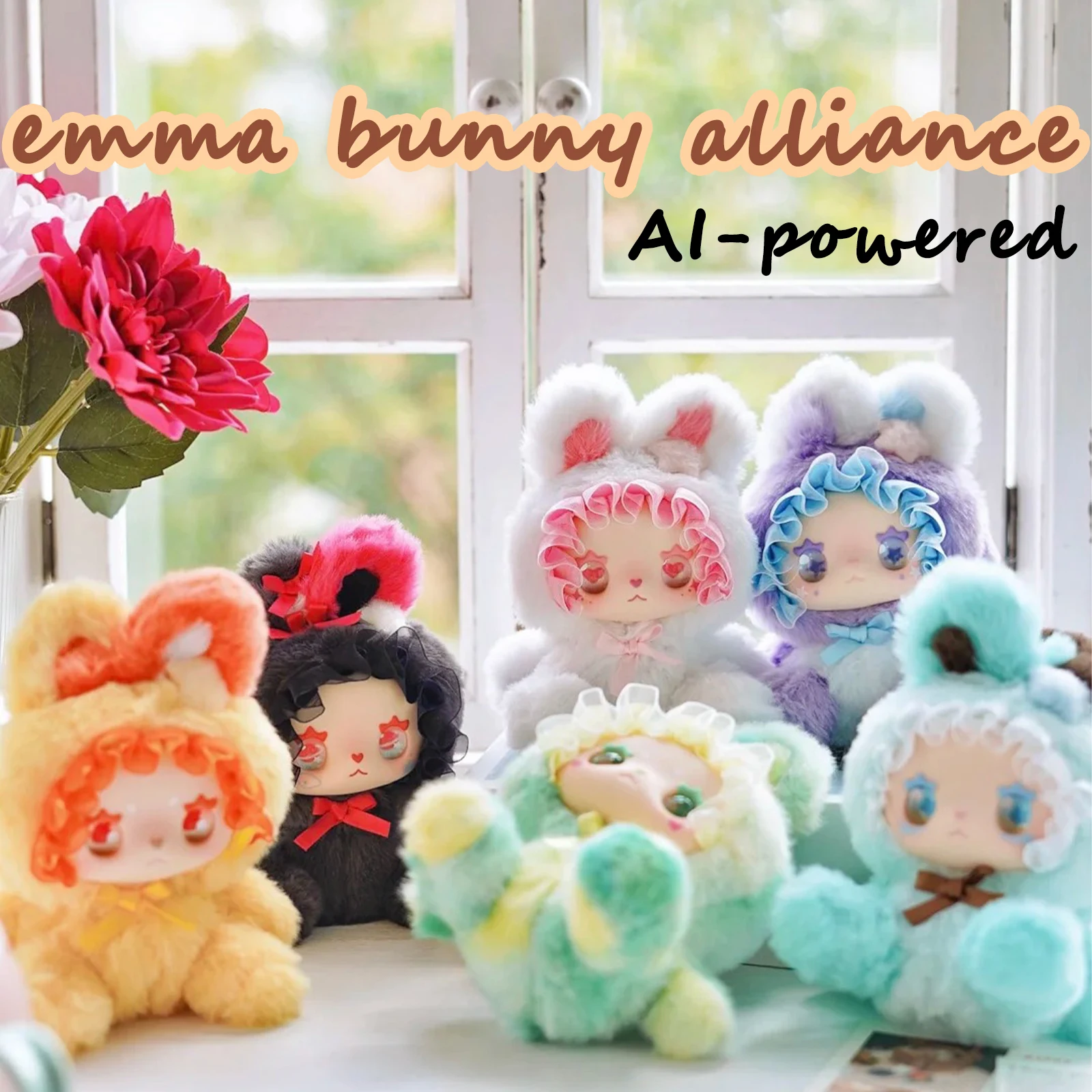 

Прекрасный EMMA Bunny Alliance Ai-Powered Series, плюшевая глухая коробка, виниловая кукла с лицом, рюкзак, подвеска, модная игрушка, орнамент, декор, подарки
