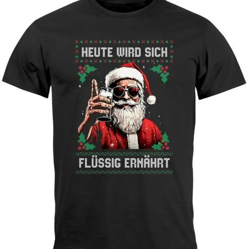 Men's Christmas Saying Funny Today Liquid Eating TShirt