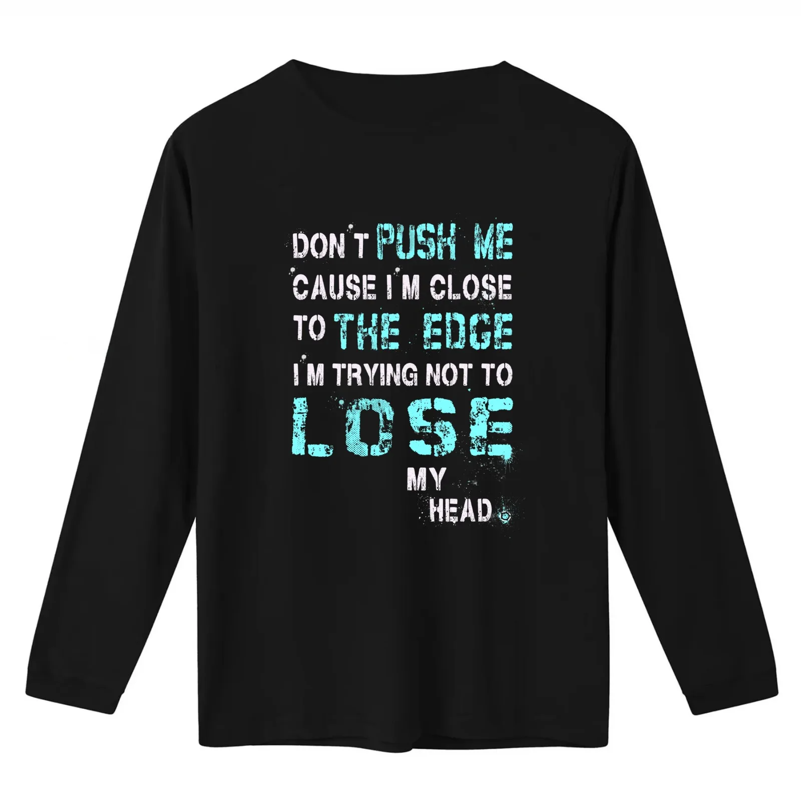Don't push me cause i'm close to the edge i'm trying not to lose my head! The Message song lyrics White & Blue Word Art T-Shirt