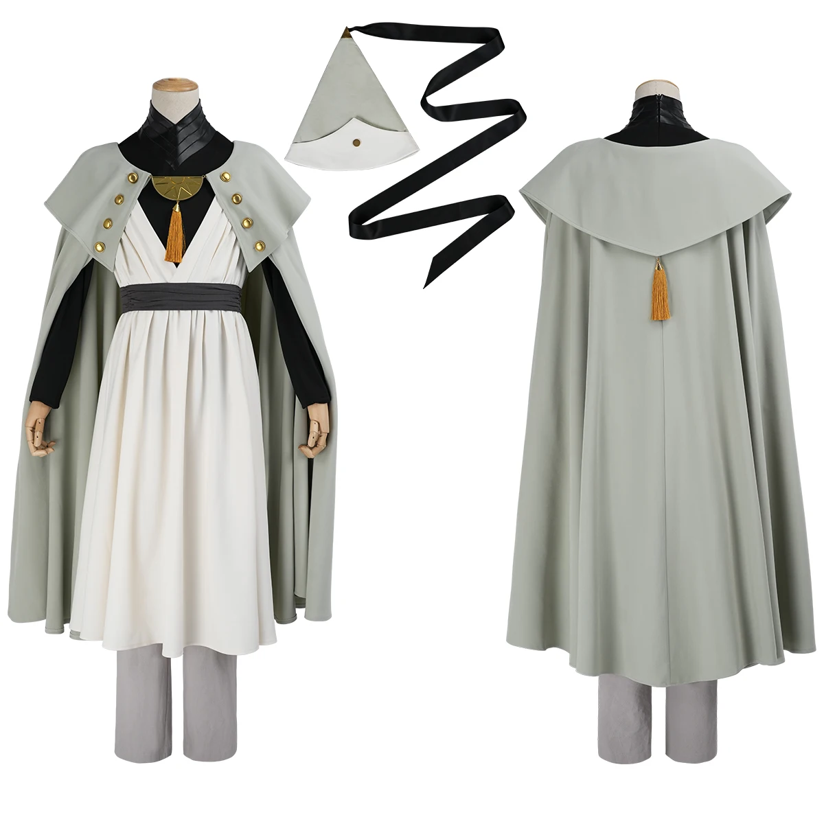 Disfraz de Cosplay HOLOUN Qifrey, Sombrero de Bruja, Capa, Pantalones, Camiseta, Vestido, para Conventión, Halloween, Navidad