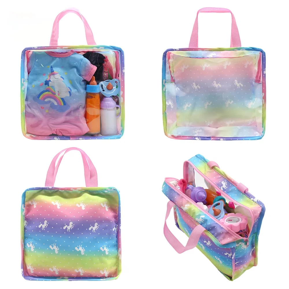 Doll Accessories for 15-17 Inch New Born Doll Backpack Seat Towel Blanket Toy Diaper Panties Bag