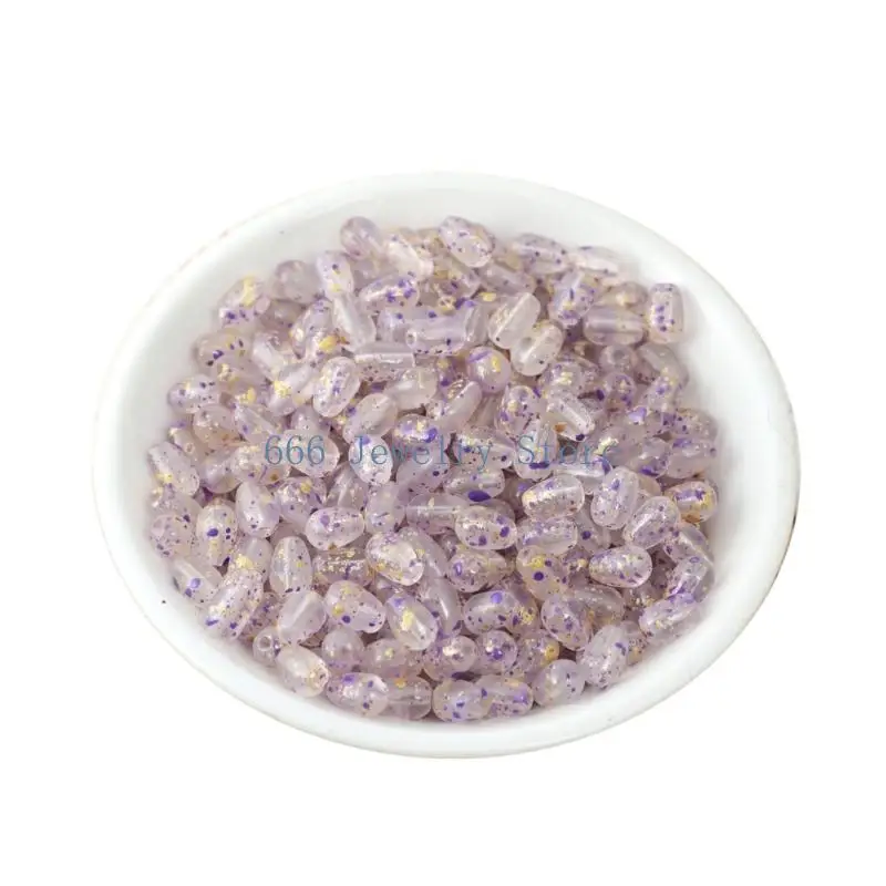 F2TD Drilled Glass Loose Beads for DIY Jewelry Making, Small Craft Beads for Bracelet Building and Necklace Design, 100 Count
