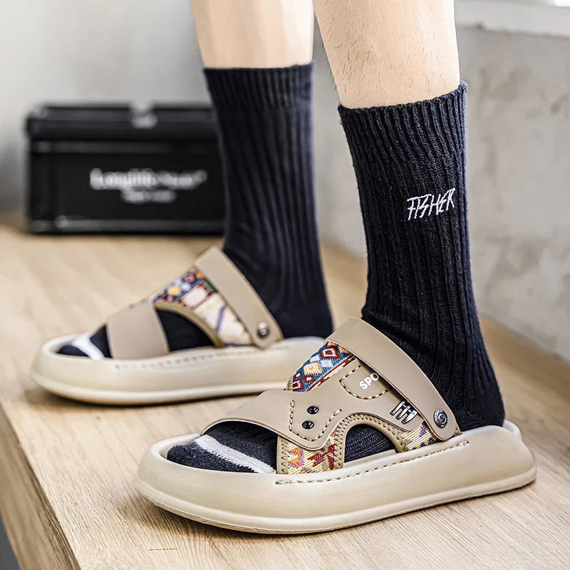 Chinelos leves casuais masculinos na moda minimalista casa ao ar livre popular diário deslizamento-on sapatos