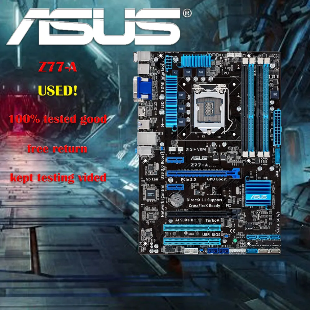 ASUS Z77-A Desktop Motherboard Z77 Socket LGA 1155 i3 i5 i7 DDR3 32G ATX UEFI BIOS motherboard