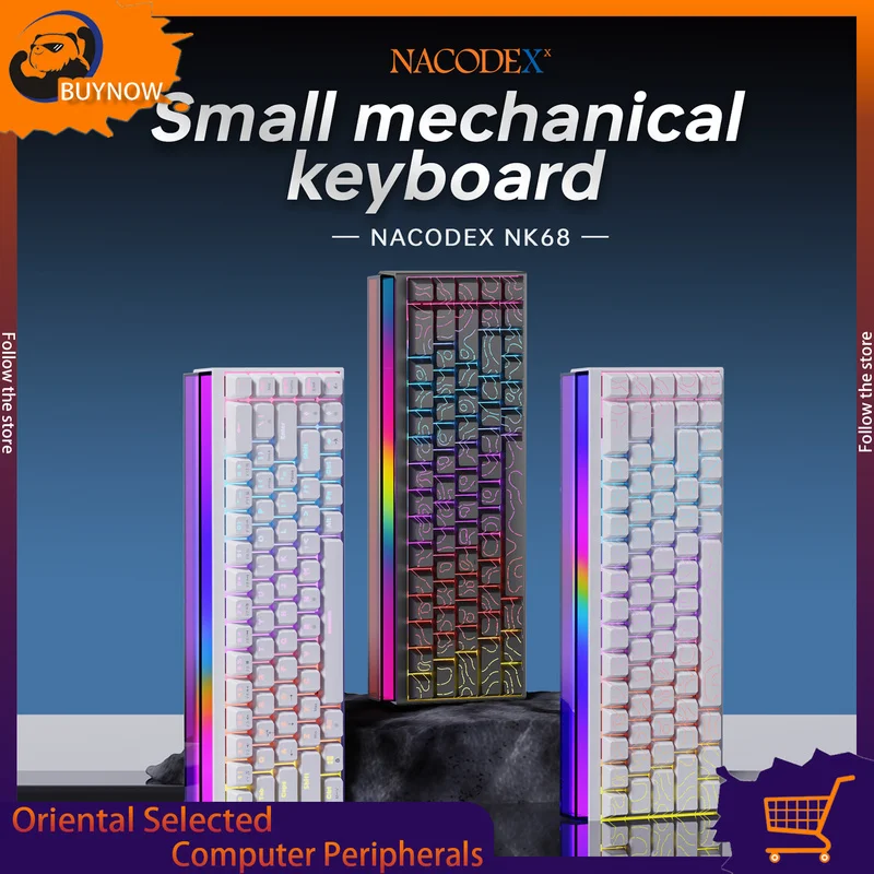 

New Ajazz Nacodex Nk68 Mechanical Keyboard Terrain keycap Rgb Light Bar 68-Key Wired Gaming Office Wired Connect Keyboard