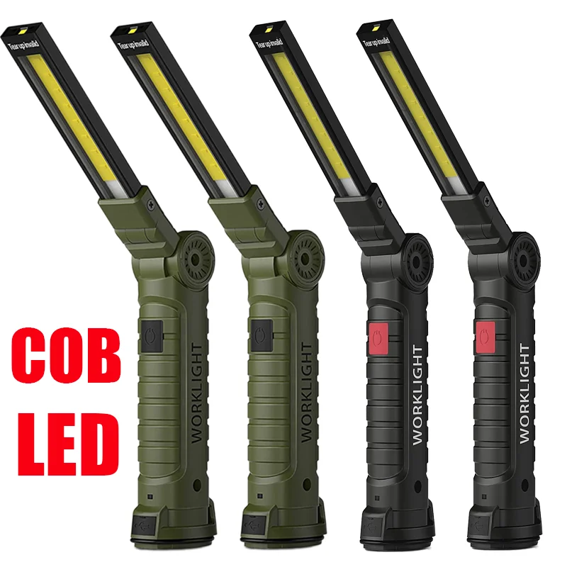 NEW LED Work Light Rechargeable Workshop Light COB Torch Flashlight Light Camping Lamp Car Repair Inspection Lamp