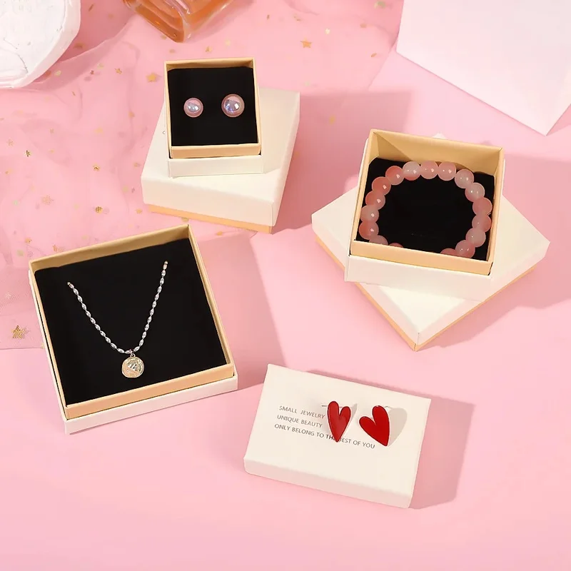 custom.Portable Two-Piece Transparent Window Display Travel Jewelry Storage Box Recycled Materials Paperboard Gifts C
