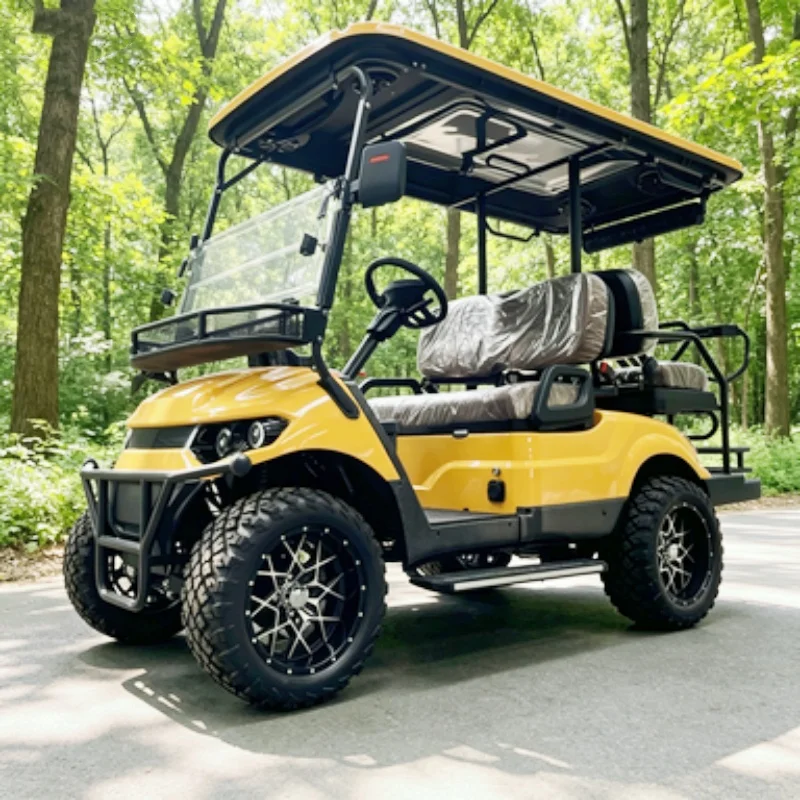 Custom Free Design Electric Golf Cart CE DOT Certified Multi-Purpose Vehicle 14-Inch Tires Bumper Front Basket Foot Pedal