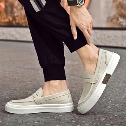 Youth Trend Men Loafers Shoes Luxury Men Shoes Spring and Autumn New Men's Leather Flat Bottom Walking Casual Shoes Men Sneakers