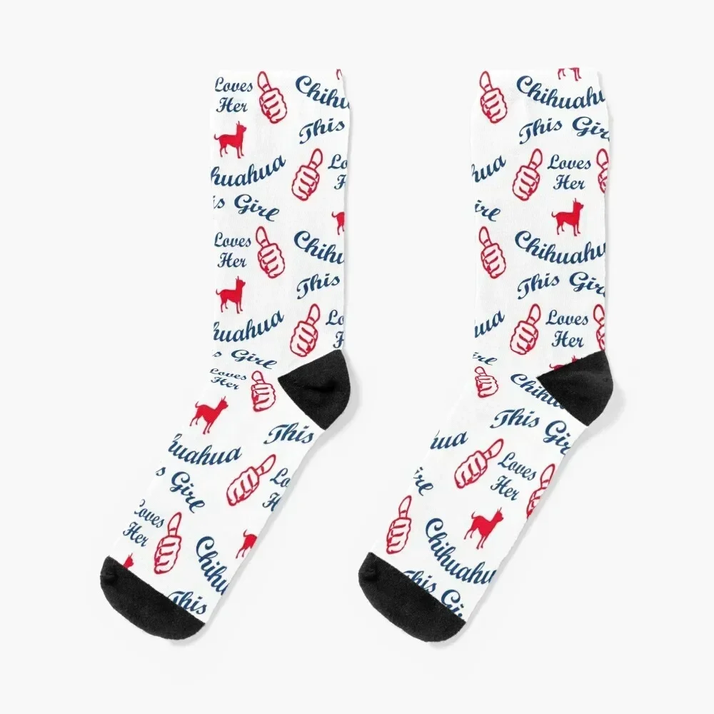 

This Girl loves her Chihuahua - Christmas And Birthday Gift Ideas For Dog Lovers Socks Novelties Socks For Men Women's