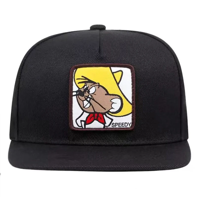 2025 Creative New Baseball Hat SPEEDY Mouse Labeling Street HipHop Hat Street Dance Decorative Hat Sunshade Flat Edge Hat Unisex