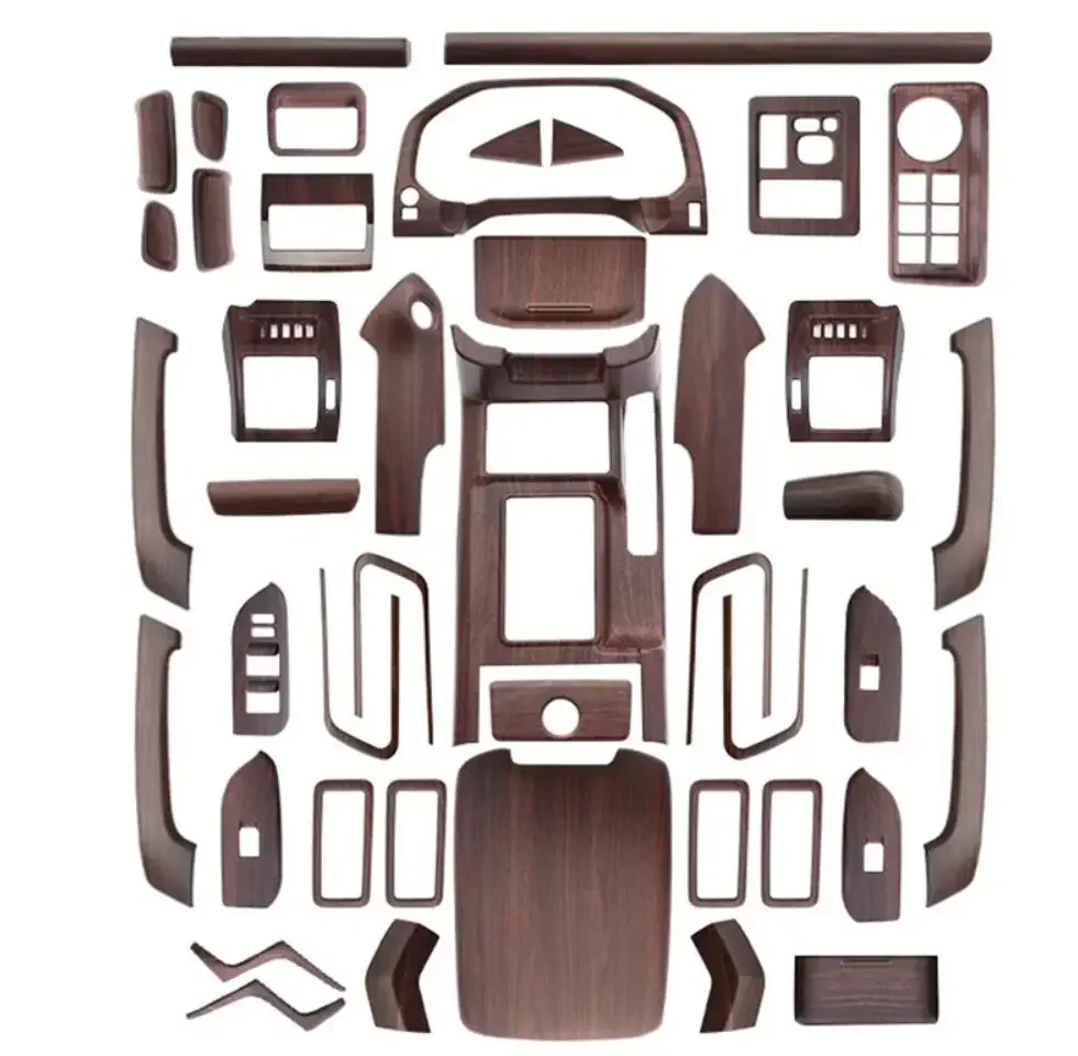 Interior Wood Grain Dash Trim Kit 35 PCS For TOYOTA Prado Land Cruiser FJ150 2018-2020 LHD Model