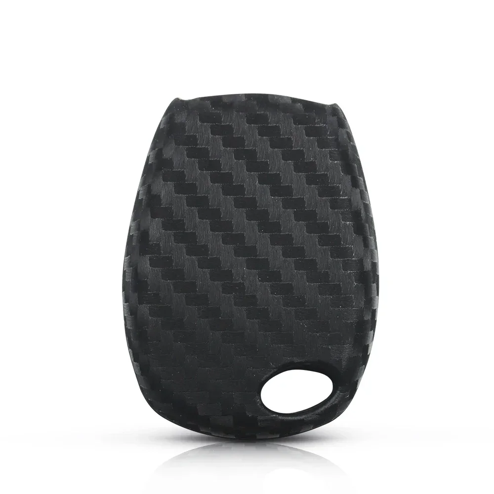 KEYYOU 2 Buttons Carbon Silicone Car Key Case Cover For Renault Duster Clio DACIA 3 Twingo Logan Sandero Modus
