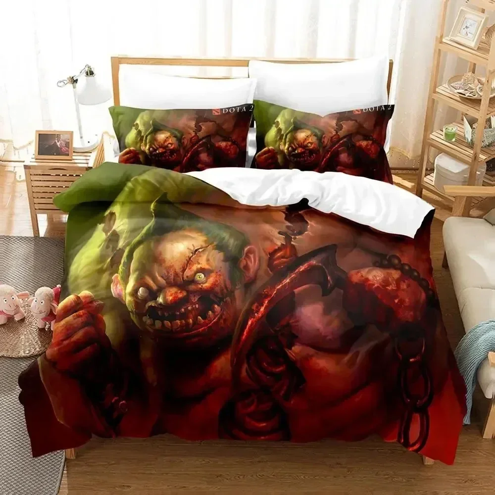 

Luxury New 3D Print Game Dota Logo Bedding Set Duvet Cover Bed Set Quilt Cover Pillowcase Queen Size Boys Adult Bedding Set