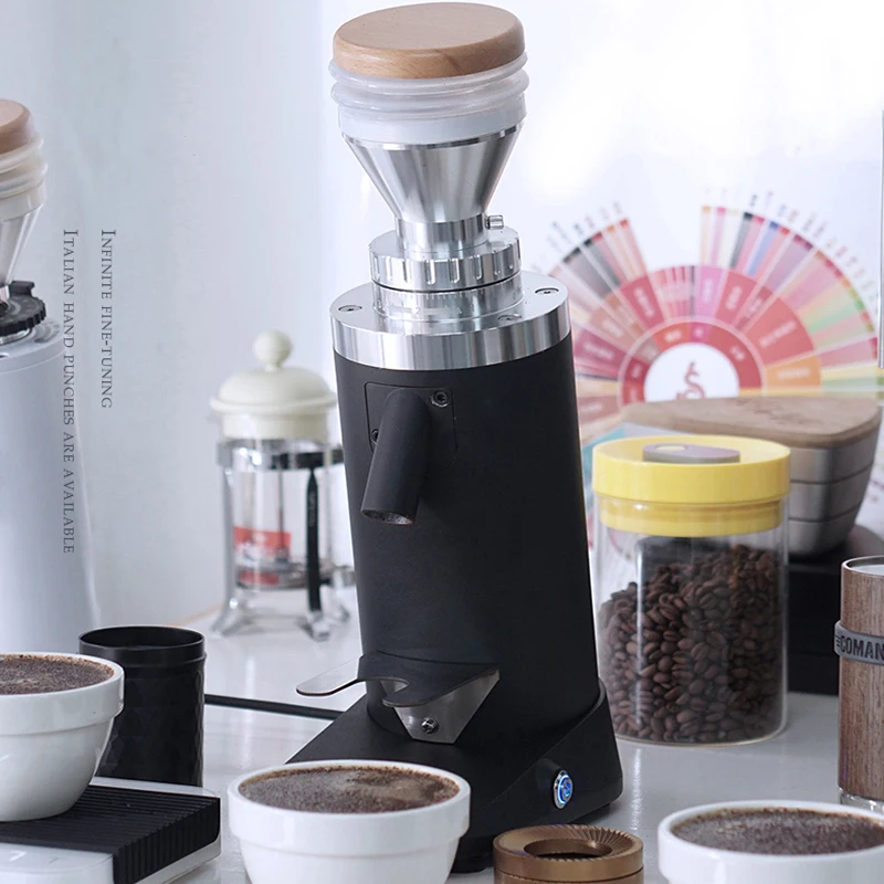 Electric Coffee Grinder 64MM Adjustable Conical Burr Metal Bean Hopper 80g Elegant Samll Coffee Powder Grinding Machine