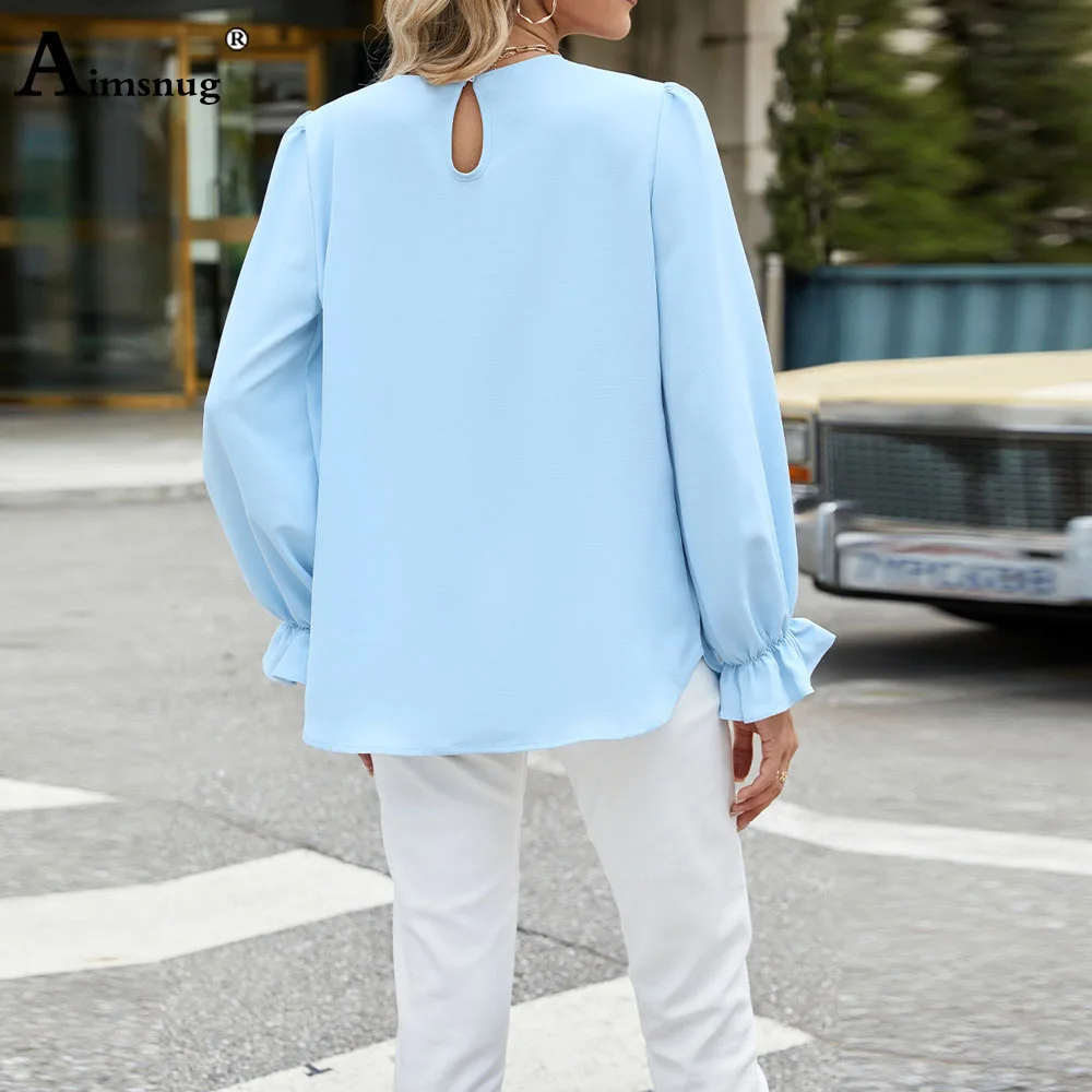 2024 ยุโรปสไตล์ผู้หญิงสบายๆ V คอเสื้อสีขาวสีดําเสื้อ blusas femmes Flare Sleeve Basic Tops สุภาพสตรีเสื้อใหม่