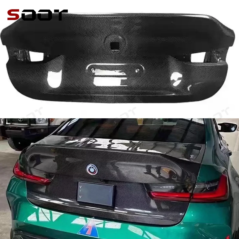 

For M3 M4 G80 G82 Dry Carbon fiber trunk lid the trunk lid encloses the upper lid behind the trunk lid the installation body kit