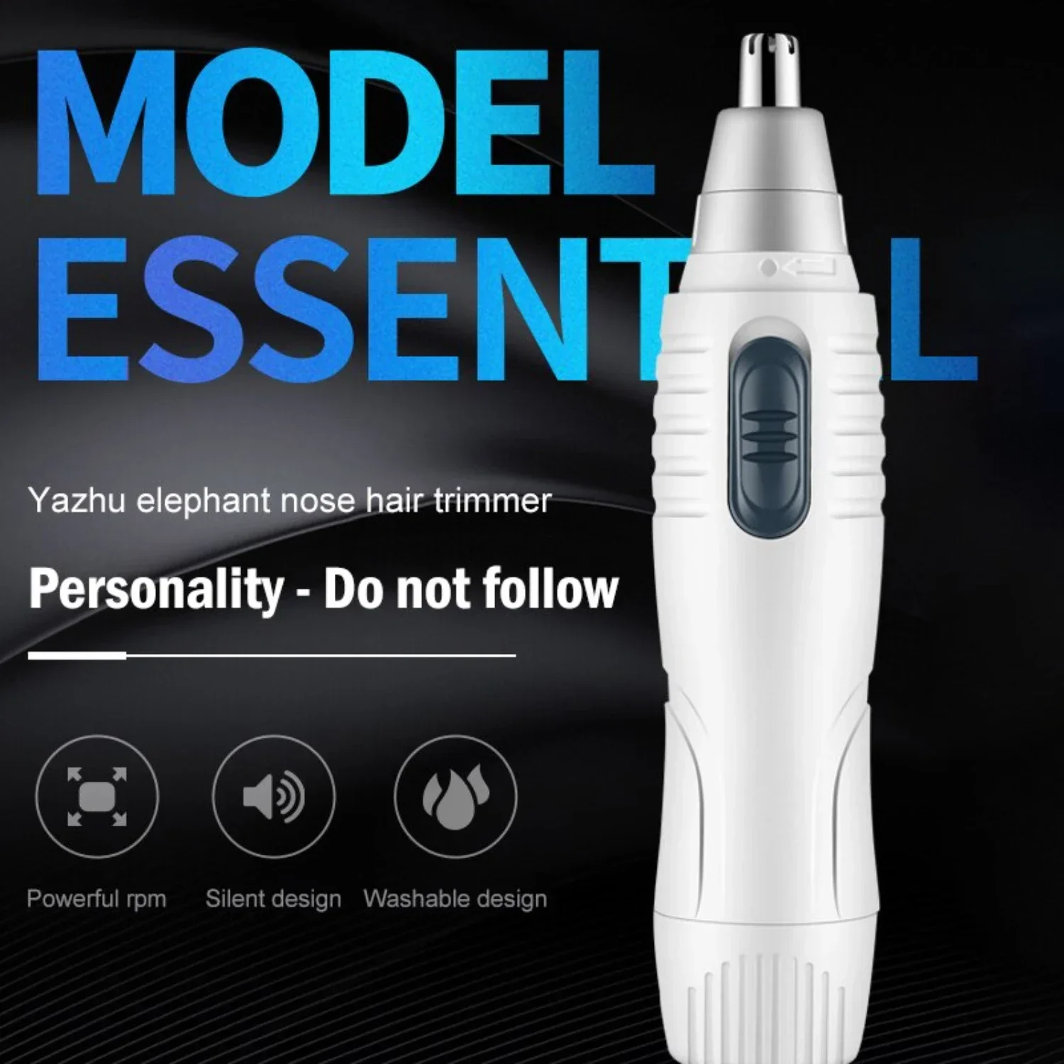 Gentle and Efficient Reusable Electric Nose Hair Trimmer for Men and Women - Precision Nose Hair Shaving Scissors Included - Was