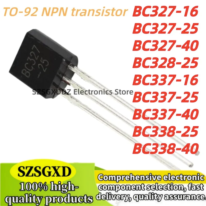 100Uds 100% new original BC338-40 BC327-16 BC327-25 BC327-40 BC328-25 TO92 BC337-16 BC337-25 BC337-40 BC338-25 TO-92