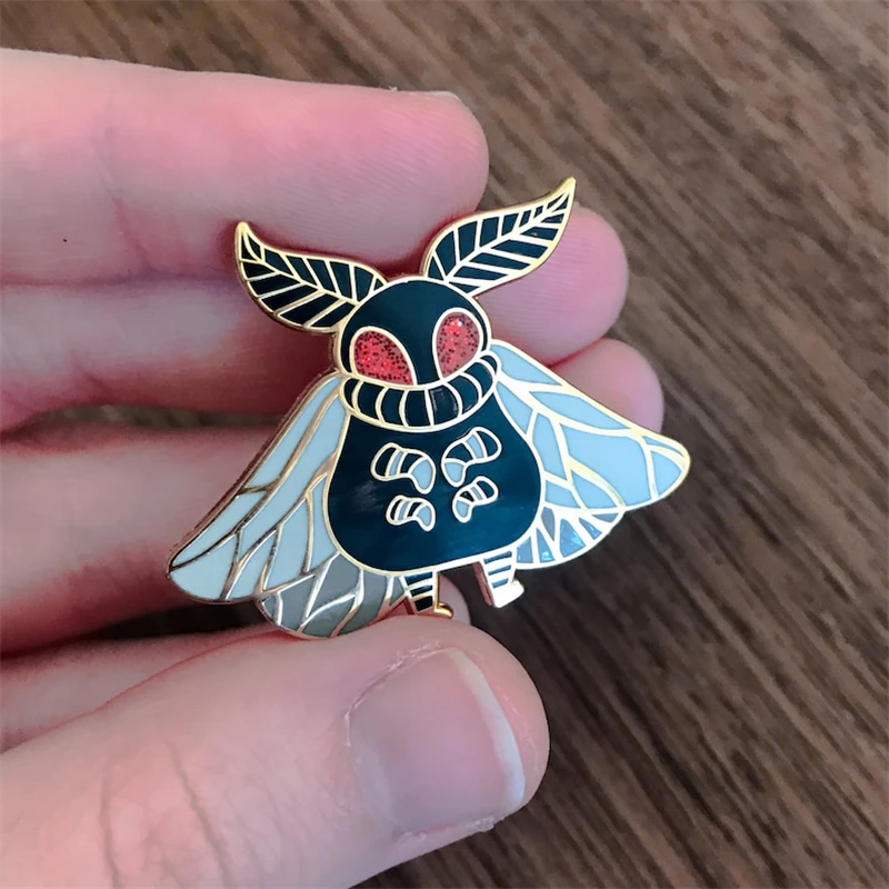 Cartoon Mothman Hard Enamel Pin Badge Brooch DIY Backpack Collar Lapel Pin Gift Jewelry Moth Insect Brooch Accessories