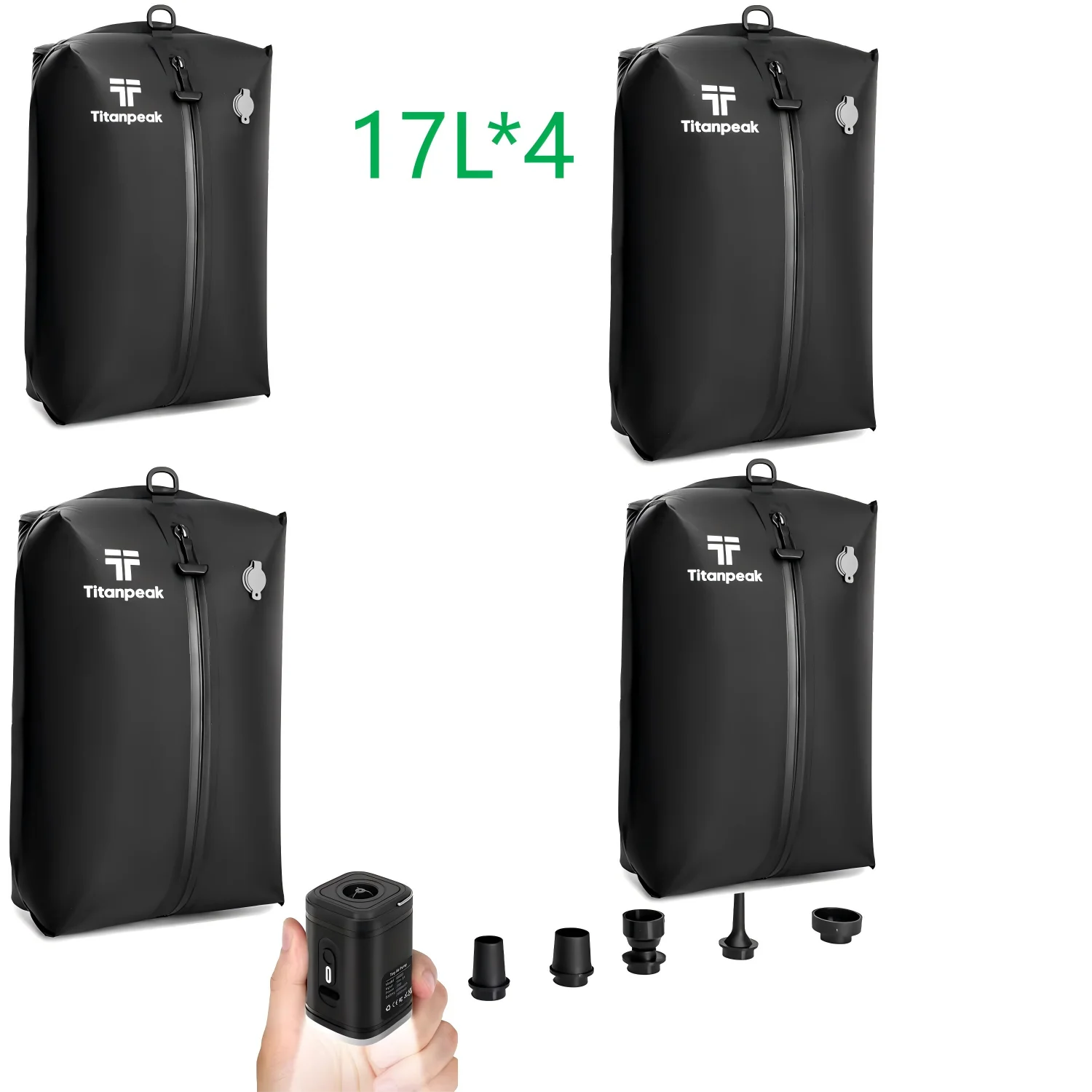 Vacuümzakken voor reisbagage met pomp (DUBBELKLIK OM TE STARTEN), herbruikbare ruimtebesparende waterdichte compressiezakken voor koffers
