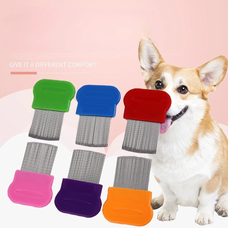 Pet Comb with High Strength Teeth Durable Pet Stain Remover Comb Pet Dog Cat Grooming Comb Hair Remover Non-Slip Grip Handle