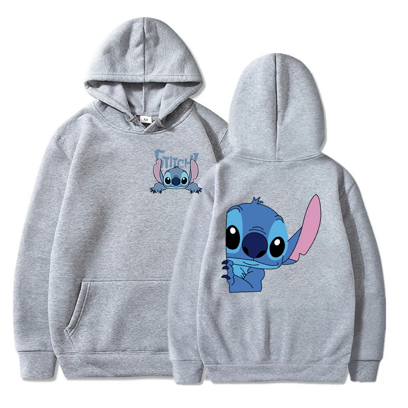 Streetwear Hoodie Winter Disney Stitch Hoodies Women Harajuku Cute Anime Sweatshirt Manga Streetwear Hoody Female Unisex