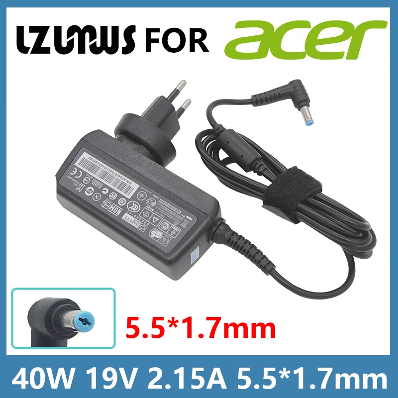 

40W Laptop Charger 19V 3.42A 5.5×1.7mm AC Adapter Compatible with Acer Chromebook Aspire Swift Spin Iconia Series