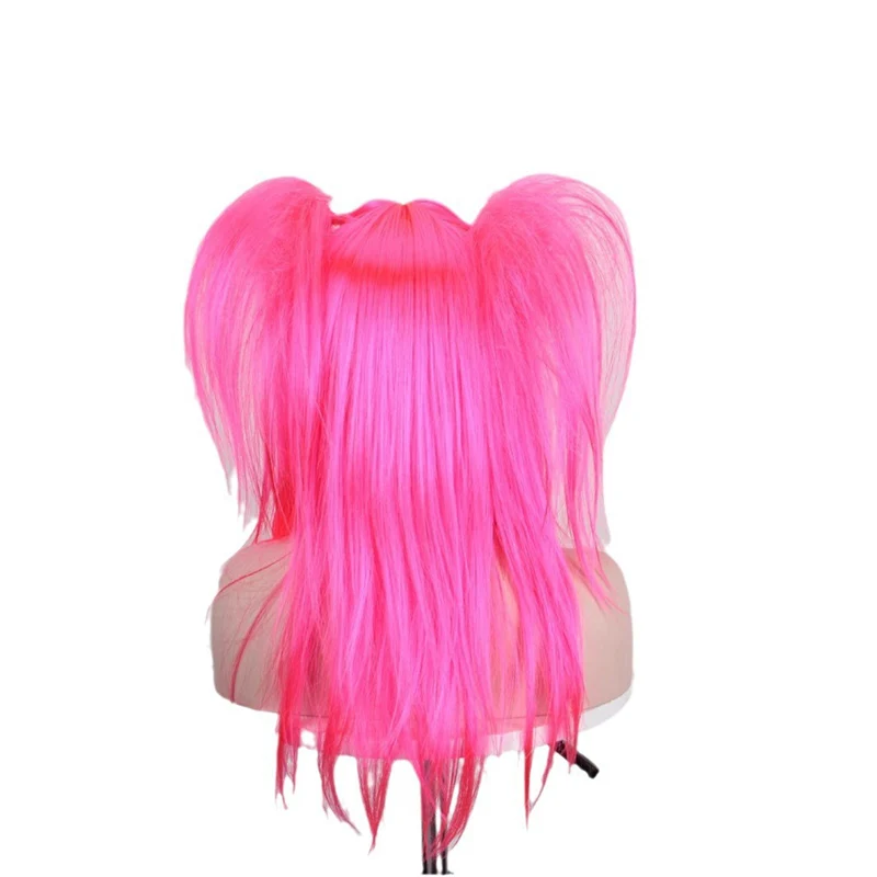 Krul Tepes Rolle Kopfbedeckung Pink Twintails Anime Seraph of The End Vampir Charakter Perücke Bar Perform Kleidung Match Grün Großer Zopf
