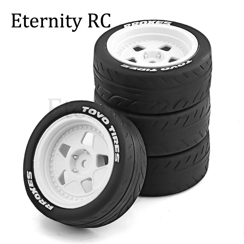 

4pcs 68mm Rubber Tire Wheels Hex 12mm for Tamiya TT01 TT02B TA06 XV01 XV02 PTG-2 1/10 Scale RC Racing Car Upgrade Tyre Part