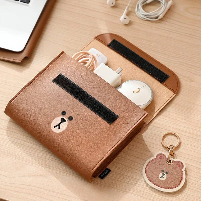 Line Friends Brown Notebook Liner Bag Is Suitable for Apple Huawei Matebook 14-inch Tablet Storage Female Mac Protective Cover