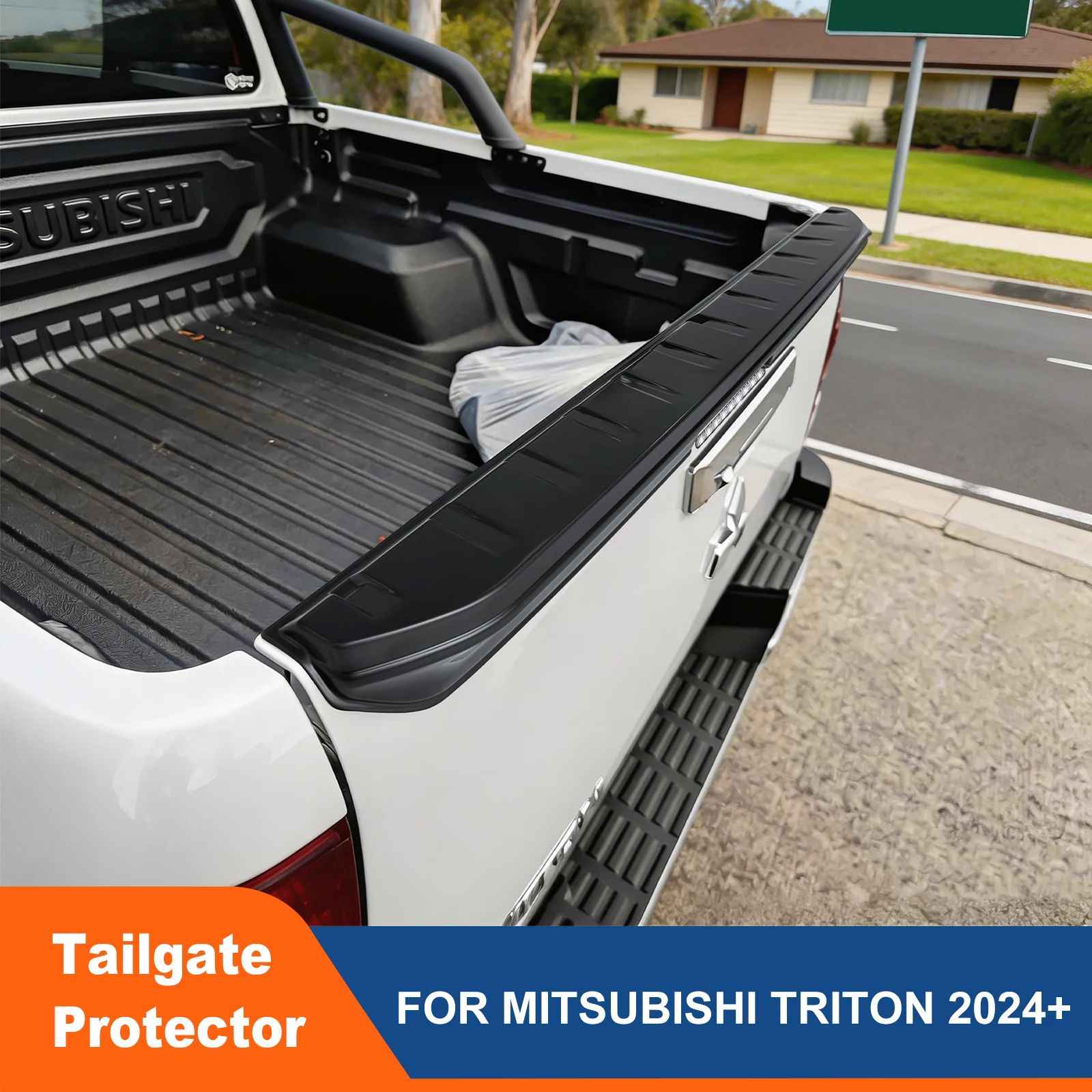 

Защитная накладка на заднюю дверь (крышку багажника) / спойлер для Mitsubishi Triton L200 2024-2026 MV, матовый черный, замена верхней части задней двери, автомобильные аксессуары