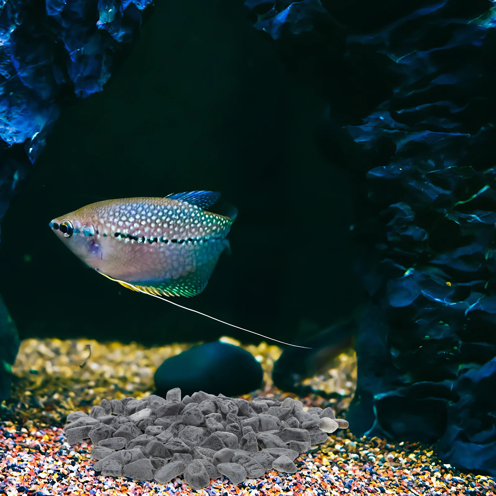 

Aquarium Gravel Betta Fish Tank Decorations Black Stone Landscaping Stones