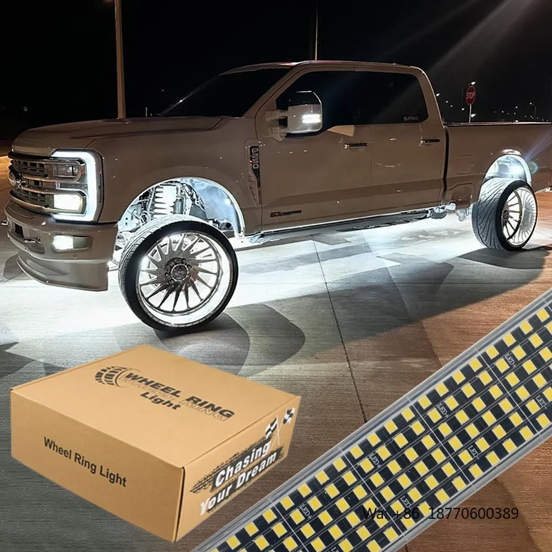 Custom Wheel Rim Light Strip RGB RGBW Pure White Single Row 5 10 12 Row 15.5 17 Inch Car Wheel LED Ring Light Kit for Truck