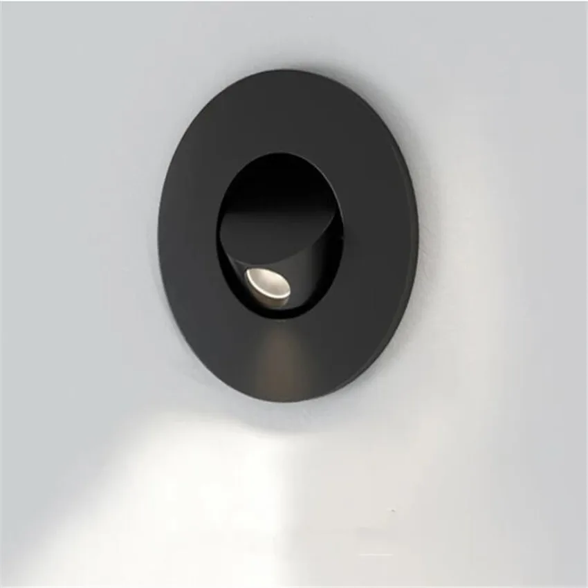 Embedded LED Wall Lamp, 360 Degree Rotation, Adjustable Angle, Hidden Recessed, Bedside Light, Folding Switch, Aisle Stair Sconc
