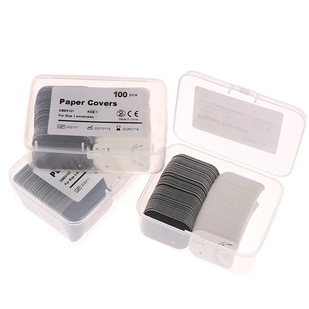 100 قطعة المتاح الأشعة السينية فيلم حاجز المغلفات 3 Szies مختبر الأسنان لوحة الفوسفور الاستشعار حماية حقيبة طب الأسنان مسح ورقة بطاقة #5