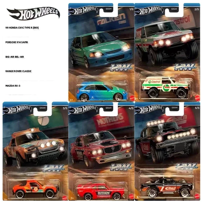 Original Hot Wheels Car Speed Graphics Diecast 1/64 Toys for Boys Honda Civic Type R Range Rover Classic Porshce Mazda Gift