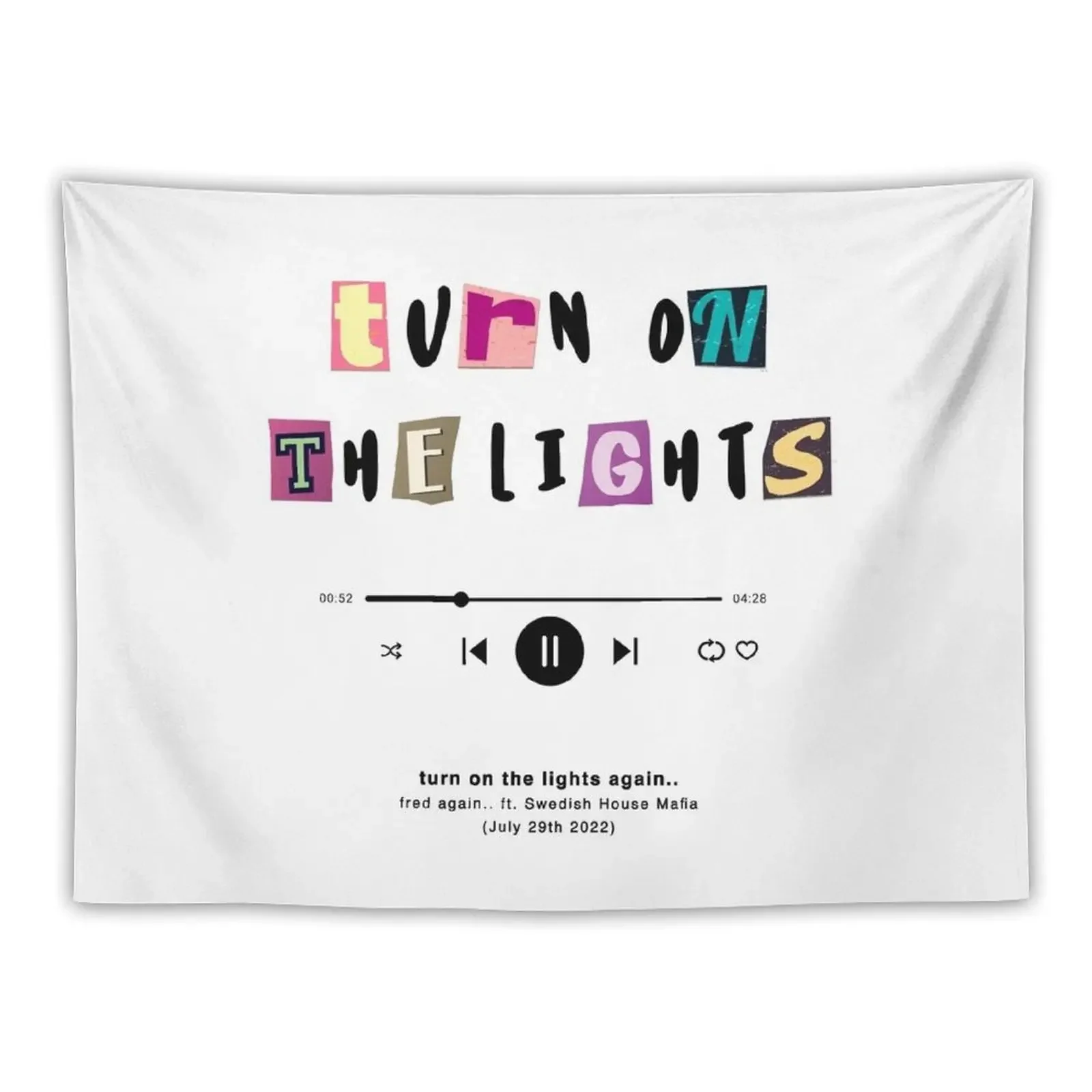 fred again.. turn on the lights music player Tapestry Nordic Home Decor Funny For Bedroom Room Decor Korean Style Tapestry