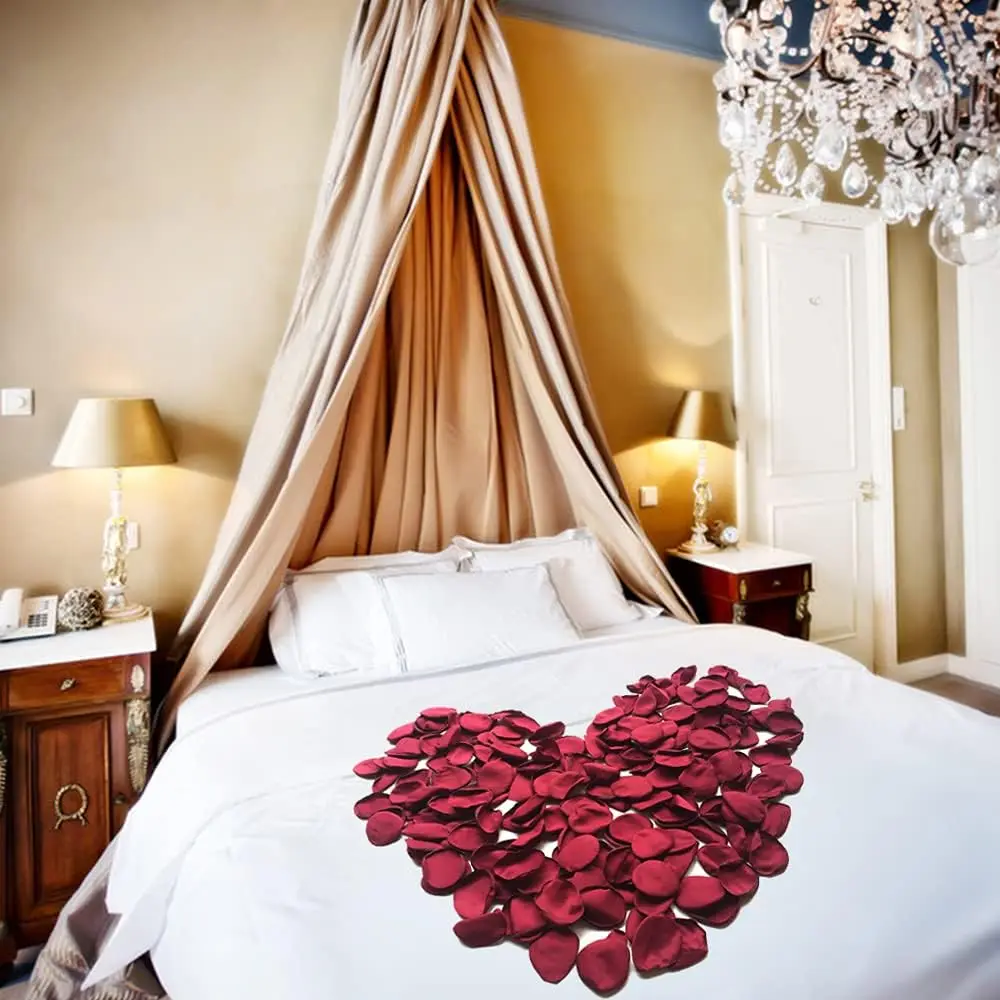 

200pcs Red Rose Petals for Wedding Handmade Silk Flowers Marriage Decoration Valentines Day Artificial cañon petalos boda