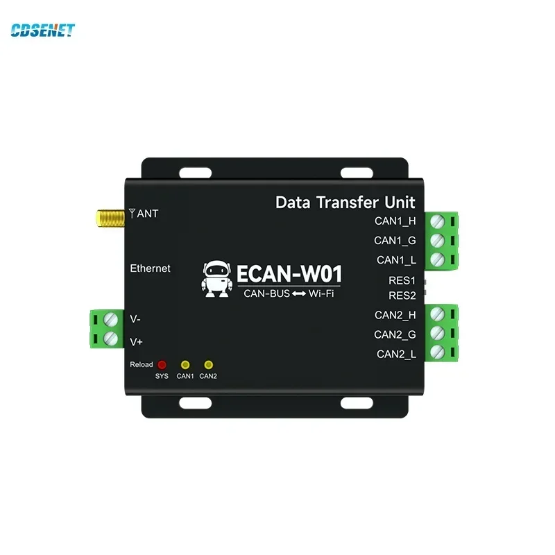 CAN2.0 to WIFI Converter Serial Server AP STA CANBUS CDSENET ECAN-W01 TCP Gateway Heatbeat Isolation Protection Watchdog