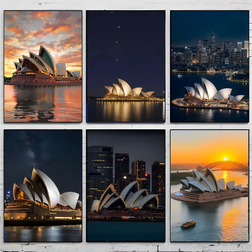 Iconic Landmark Sydney Opera House Poster Premium Decor Art & Gift for Household Lounge Home Ornaments