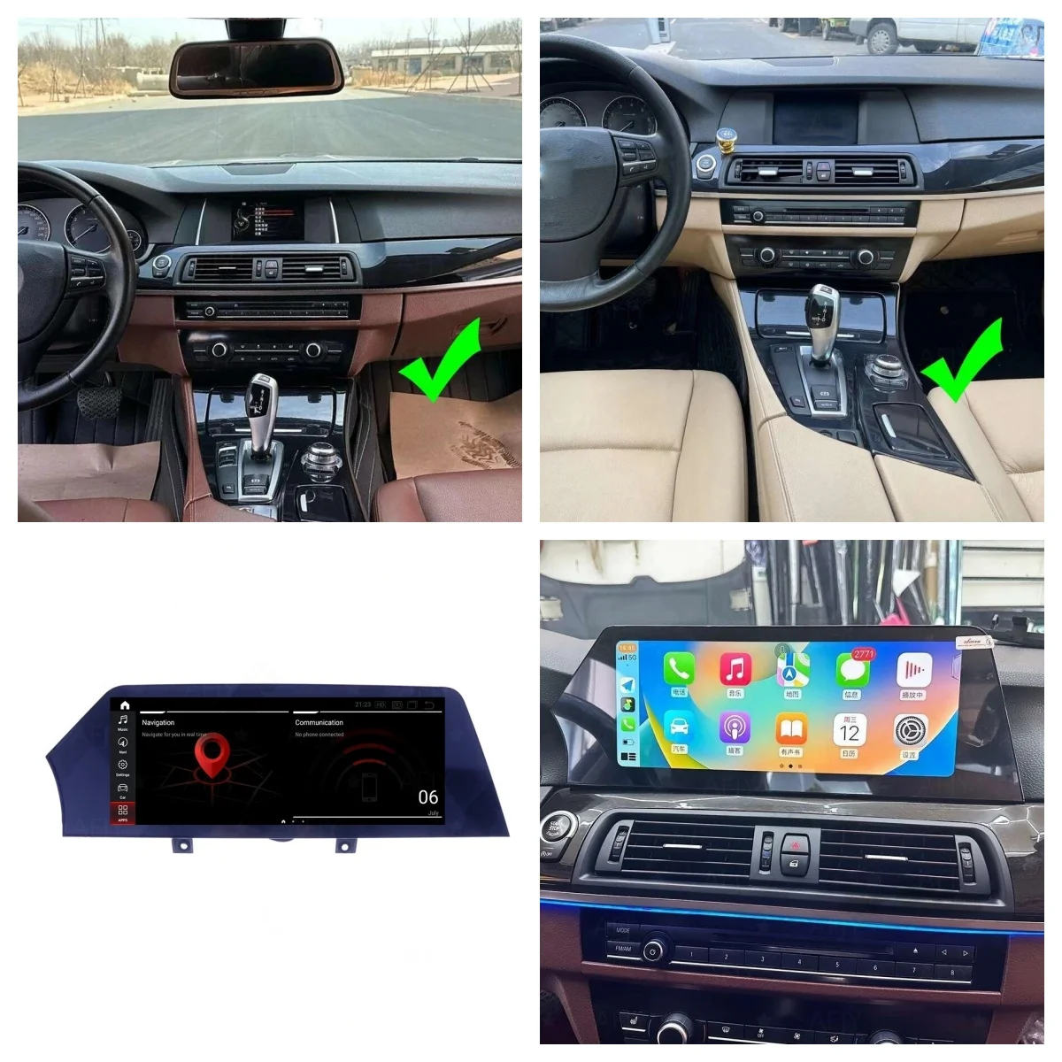 12.3inch For BMW 5 Series GT F10 F18 2011-2017 Car Blade Screen Android Radio Multimedia Video Player Auto Wireless CarPlay GPS