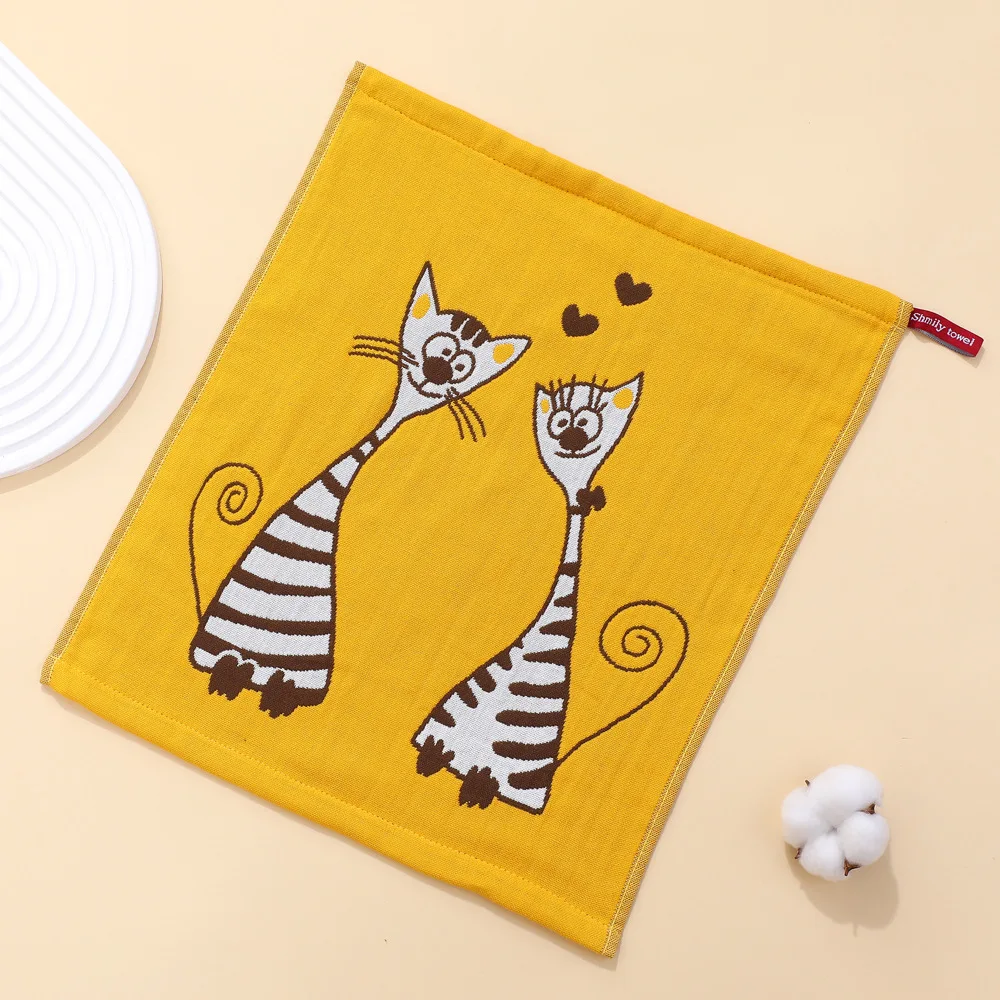 مناشف شاش قطنية كرتونية، مناشف أطباق، زهور، للحمام والمطبخ، 35*40 سم، رقيقة، 4 قطع، 26 أنماط