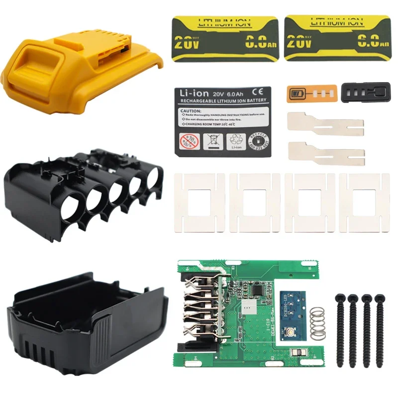 Carregamento Proteção Circuit Board Box, DCB200 Li-ion Battery, caixa de plástico, caixas para DeWalt, 18V, 20V, 10*18650