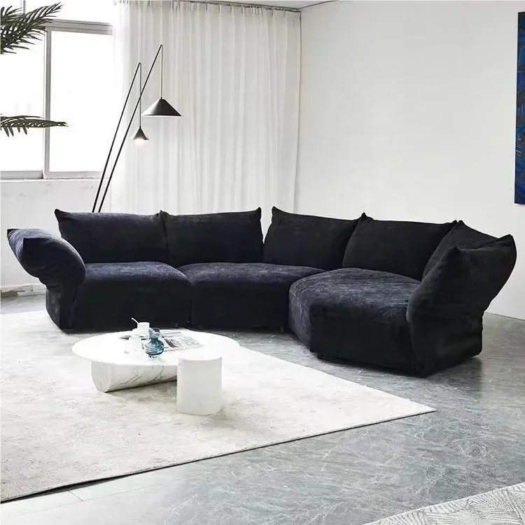 Italian Luxury Fabric Sectional Sofa Set Reclining for Hotel Large Apartment Minimalist Simple Petal Style for Living Room