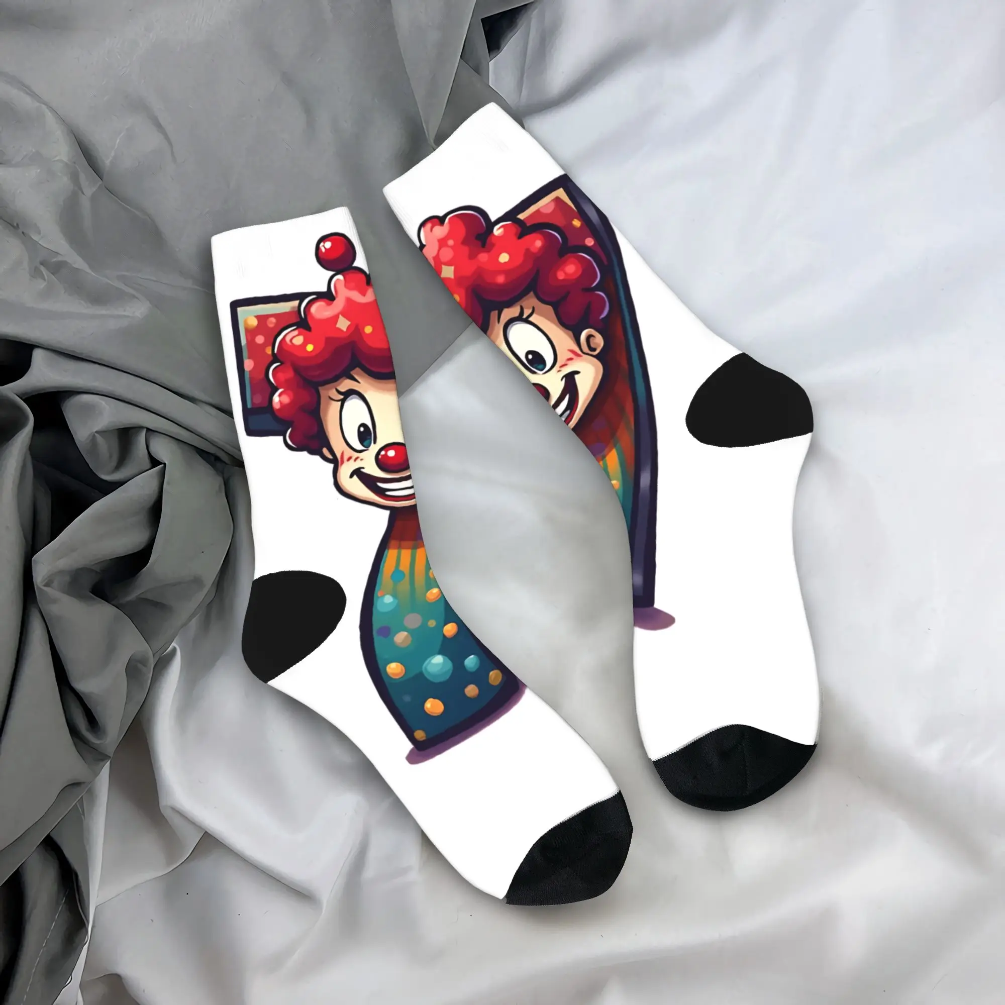 عدد 7 قميص مع مهرج ميمي 67 الجوارب المضادة للانزلاق جوارب الرجال عالية الجودة الدراجات الجوارب الربيع خمر نمط الجوارب