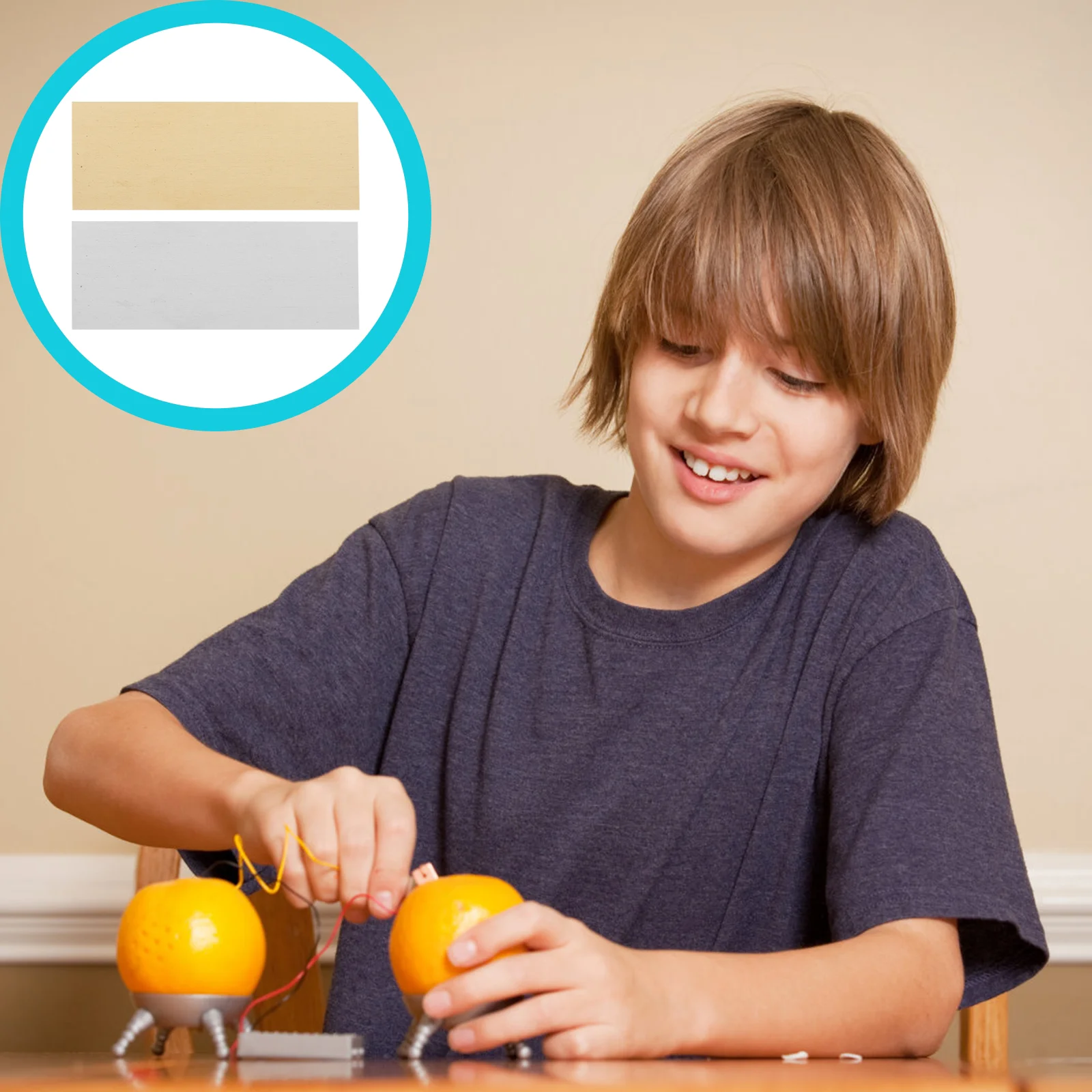 

10 Pairs Lemon Juicer Zinc Sheet Copper Electrode Strips DIY Experiment Materials Baby