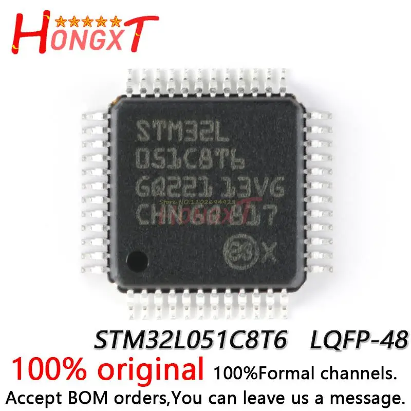 100% NEW Original STM32L051C8T6 LQFP-48 ARM Cortex-M0+32-bit microcontroller MCU.