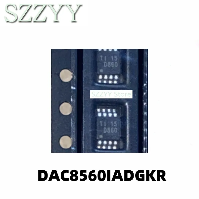 

5PCS DAC8560 DAC8560IADGKR screen printed D860 MSOP8 pin mount digital to analog converter chip