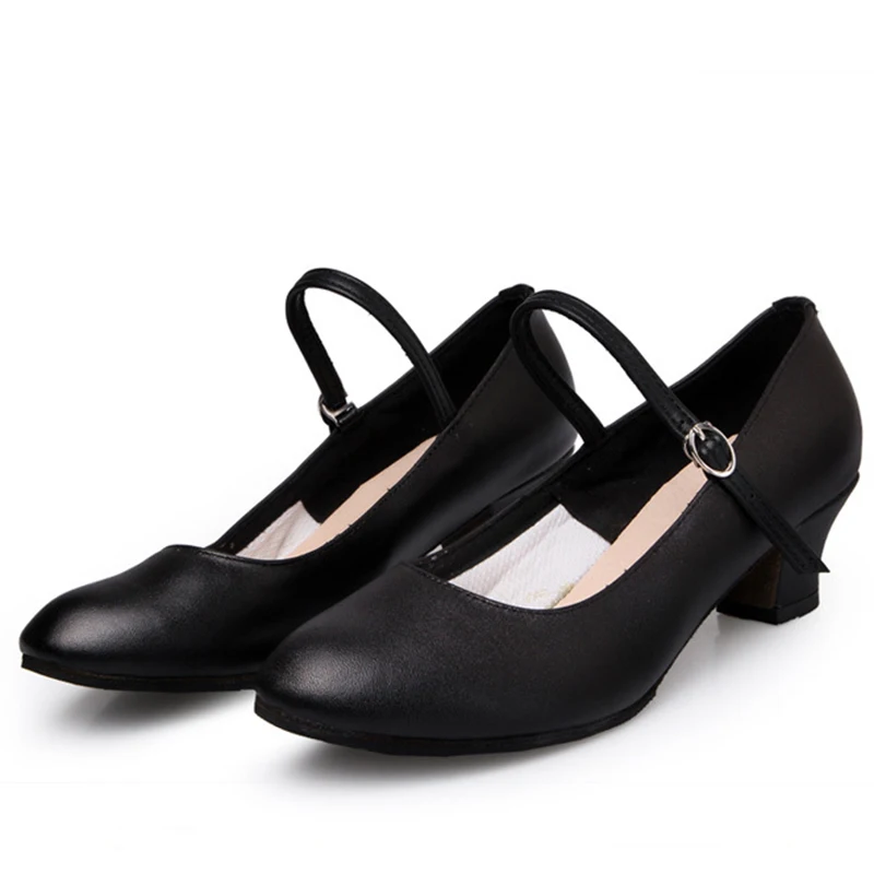 Corium Women Latin Dance Shoes Black Soft Bottom ModernTango Dancing Shoes Heel 3CM/5CM Ballroom Salsa Dance Shoe  Colse Toe